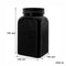 REGENT BLACK RIBBED SQUARE GLASS CANISTERS (TEA|COFFEE|SUGAR) 3 PCE SET, 1.2LT