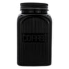 REGENT BLACK RIBBED SQUARE GLASS CANISTERS (TEA|COFFEE|SUGAR) 3PCS SET, 1.2L