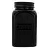 REGENT BLACK RIBBED SQUARE GLASS CANISTERS (TEA|COFFEE|SUGAR) 3 PCE SET, 1.2LT