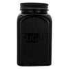 REGENT BLACK RIBBED SQUARE GLASS CANISTERS (TEA|COFFEE|SUGAR) 3 PCE SET, 1.2LT