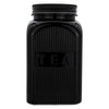 REGENT BLACK RIBBED SQUARE GLASS CANISTERS (TEA|COFFEE|SUGAR) 3PCS SET, 1.2L