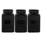 REGENT BLACK RIBBED SQUARE GLASS CANISTERS (TEA|COFFEE|SUGAR) 3 PCE SET, 1.2LT