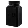 REGENT BLACK RIBBED SQUARE GLASS CANISTERS (TEA|COFFEE|SUGAR) 3 PCE SET, 1.2LT