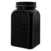 REGENT BLACK RIBBED SQUARE GLASS CANISTERS (TEA|COFFEE|SUGAR) 3PCS SET, 1.2L