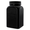 REGENT BLACK RIBBED SQUARE GLASS CANISTERS (TEA|COFFEE|SUGAR) 3PCS SET, 1.2L