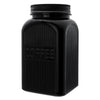 REGENT BLACK RIBBED SQUARE GLASS CANISTERS (TEA|COFFEE|SUGAR) 3 PCE SET, 1.2LT