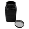 REGENT BLACK RIBBED SQUARE GLASS CANISTERS (TEA|COFFEE|SUGAR) 3 PCE SET, 1.2LT