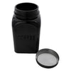 REGENT BLACK RIBBED SQUARE GLASS CANISTERS (TEA|COFFEE|SUGAR) 3 PCE SET, 1.2LT