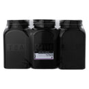 REGENT BLACK RIBBED SQUARE GLASS CANISTERS (TEA|COFFEE|SUGAR) 3 PCE SET, 1.2LT