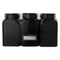 REGENT BLACK RIBBED SQUARE GLASS CANISTERS (TEA|COFFEE|SUGAR) 3 PCE SET, 1.2LT(182X100X100MM)