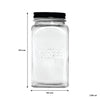 REGENT RIBBED SQUARE GLASS CANISTERS (TEA|COFFEE|SUGAR) 3PK SET, 1.2L