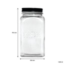 REGENT RIBBED SQUARE GLASS CANISTERS (TEA|COFFEE|SUGAR) 3 PCE SET, 1.2LT(182X100X100)