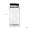 REGENT RIBBED SQUARE GLASS CANISTERS (TEA|COFFEE|SUGAR) 3 PCE SET, 1.2LT(182X100X100)