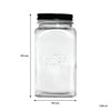 REGENT RIBBED SQUARE GLASS CANISTERS (TEA|COFFEE|SUGAR) 3 PCE SET, 1.2LT(182X100X100)
