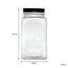 REGENT RIBBED SQUARE GLASS CANISTERS (TEA|COFFEE|SUGAR) 3PK SET, 1.2L