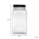 REGENT RIBBED SQUARE GLASS CANISTERS (TEA|COFFEE|SUGAR) 3 PCE SET, 1.2LT(182X100X100)