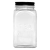 REGENT RIBBED SQUARE GLASS CANISTERS (TEA|COFFEE|SUGAR) 3 PCE SET, 1.2LT(182X100X100)