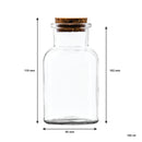 REGENT GLASS BOTTLE WITH CORK LID, 150ML (60MM DIAX110MM)