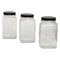 REGENT RIBBED SQUARE GLASS COFFEE CANISTER WITH BLACK LID, 1.2LT (182X100X100MM)