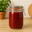 REGENT ROUND HERMETIC GLASS CANISTER WITH CLIP-SEAL METAL LID, 1L