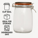 REGENT ROUND HERMETIC GLASS CANISTER WITH CLIP-SEAL METAL LID, 1L