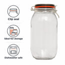 REGENT ROUND HERMETIC GLASS CANISTER WITH CLIP-SEAL METAL LID, 2L