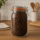 REGENT ROUND HERMETIC GLASS CANISTER WITH CLIP-SEAL METAL LID, 2L