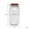 REGENT ROUND HERMETIC GLASS CANISTER WITH CLIP-SEAL METAL LID, 2L