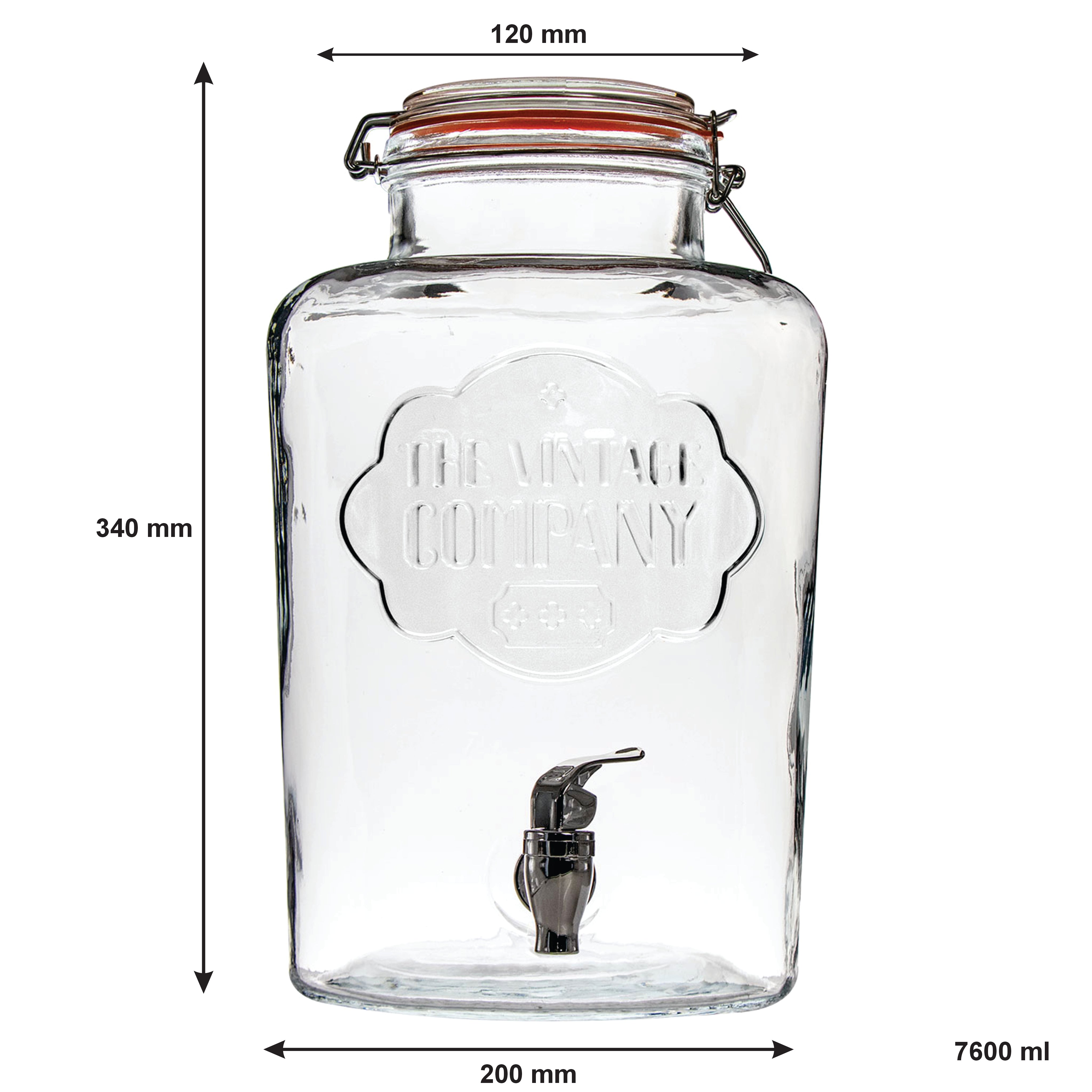 CONSOL BEVERAGE DISPENSER WITH CLIP-TOP LID, 7.6L