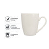 REGENT WHITE BULLET SHAPE COFFEE MUGS 4PK, 370ML