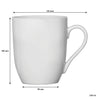 REGENT WHITE BULLET SHAPE COFFEE MUGS 4PK, 330ML