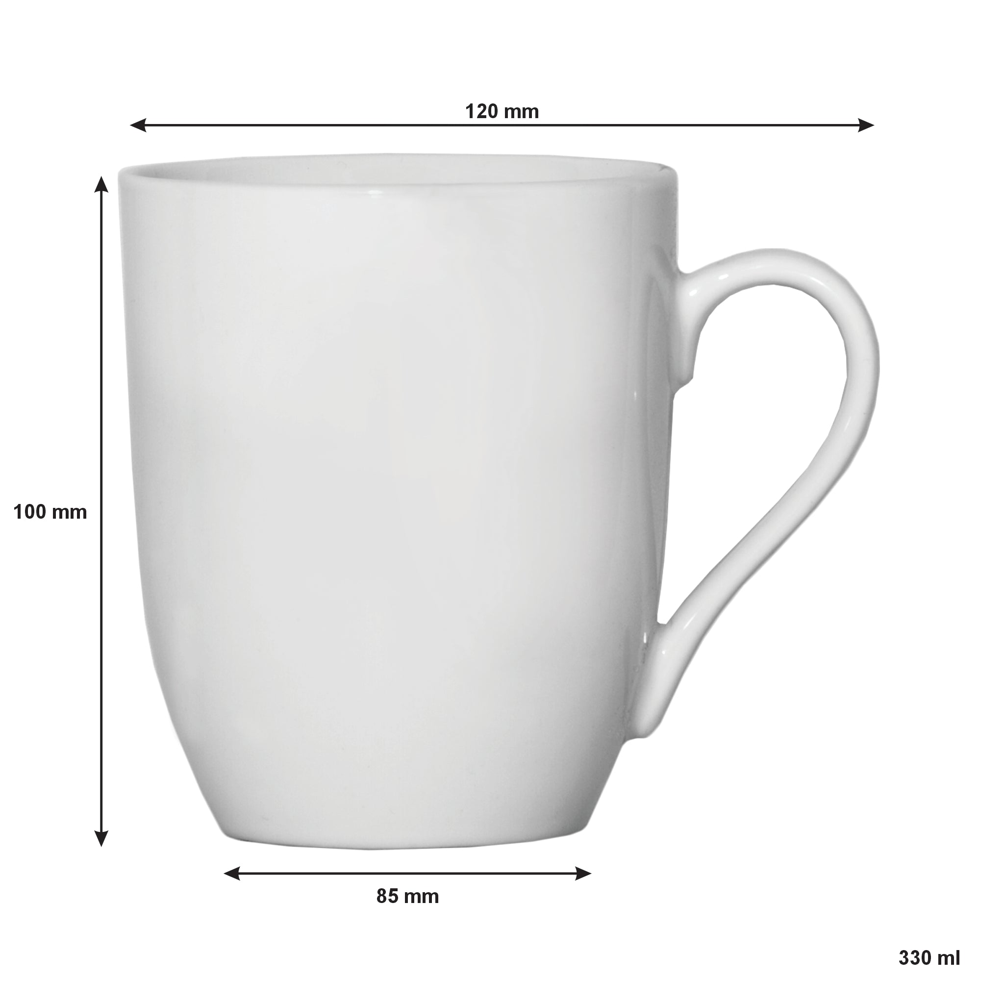 REGENT WHITE BULLET SHAPE COFFEE MUGS 4PK, 330ML