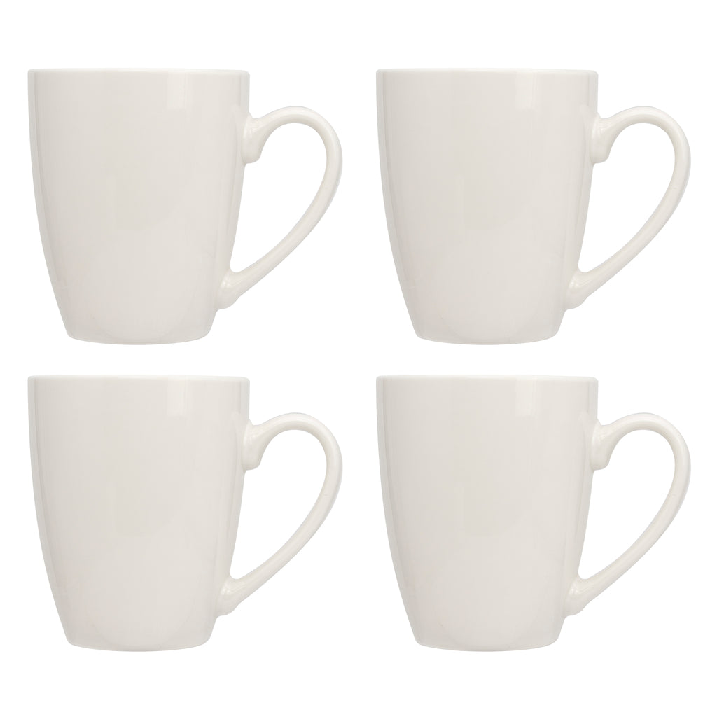 REGENT WHITE BULLET SHAPE COFFEE MUGS 4PK, 370ML