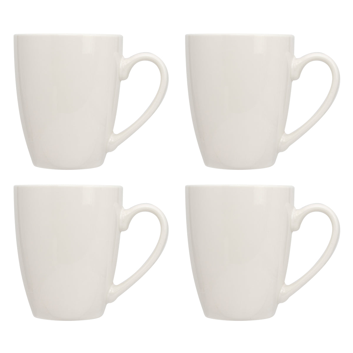 REGENT WHITE BULLET SHAPE COFFEE MUGS 4PK, 370ML