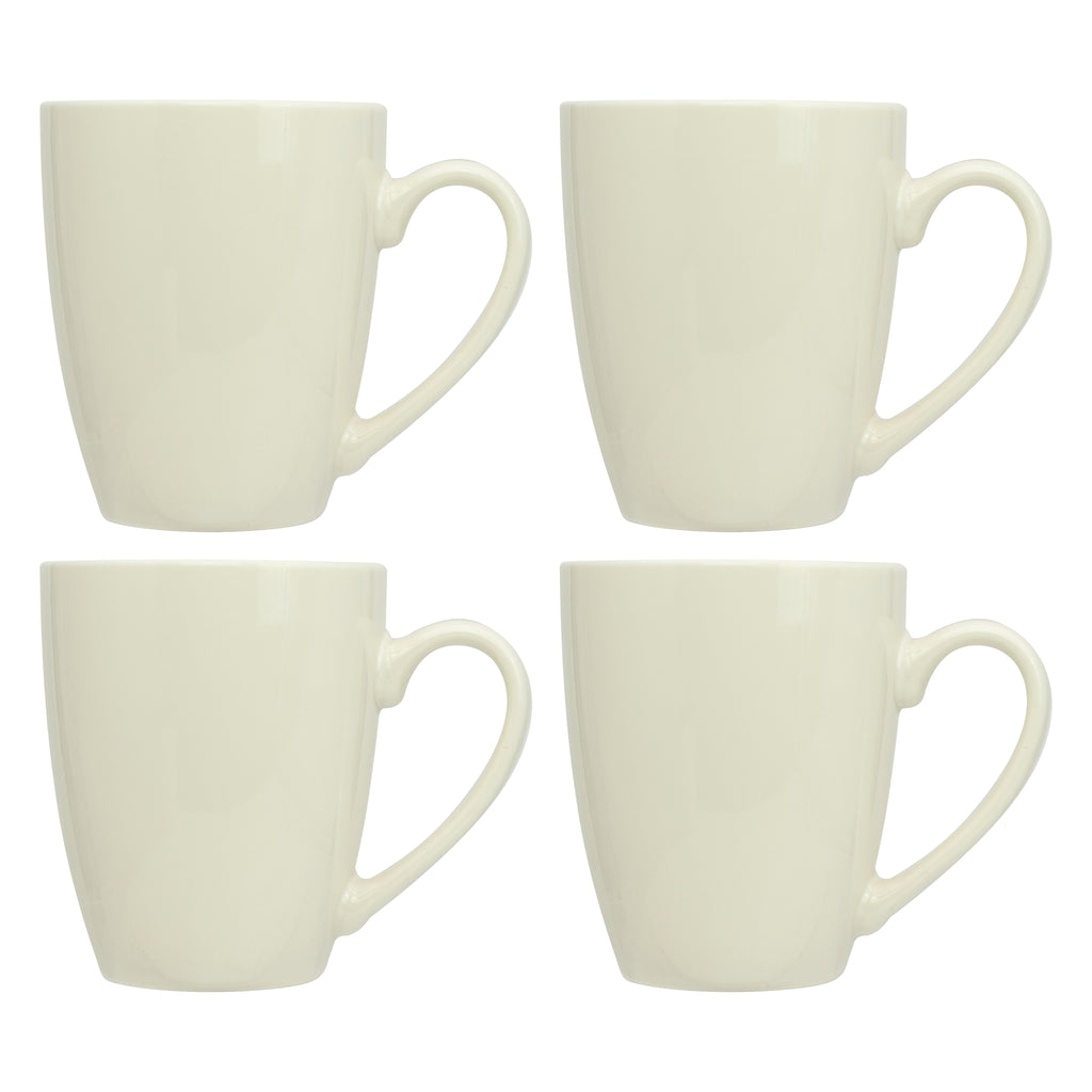 REGENT WHITE BULLET SHAPE COFFEE MUGS 4PK, 370ML