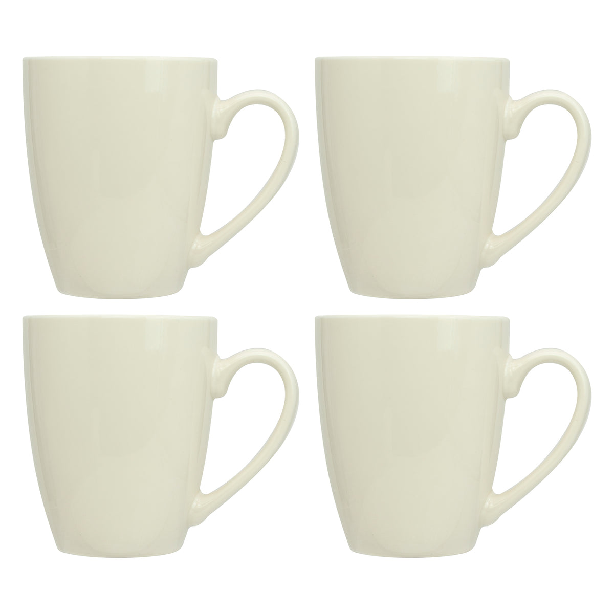 REGENT WHITE BULLET SHAPE COFFEE MUGS 4PK, 370ML