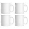 LUMINARC WHITE OPAL GLASS CAN SHAPE COFFEE MUGS 4PK, 320ML