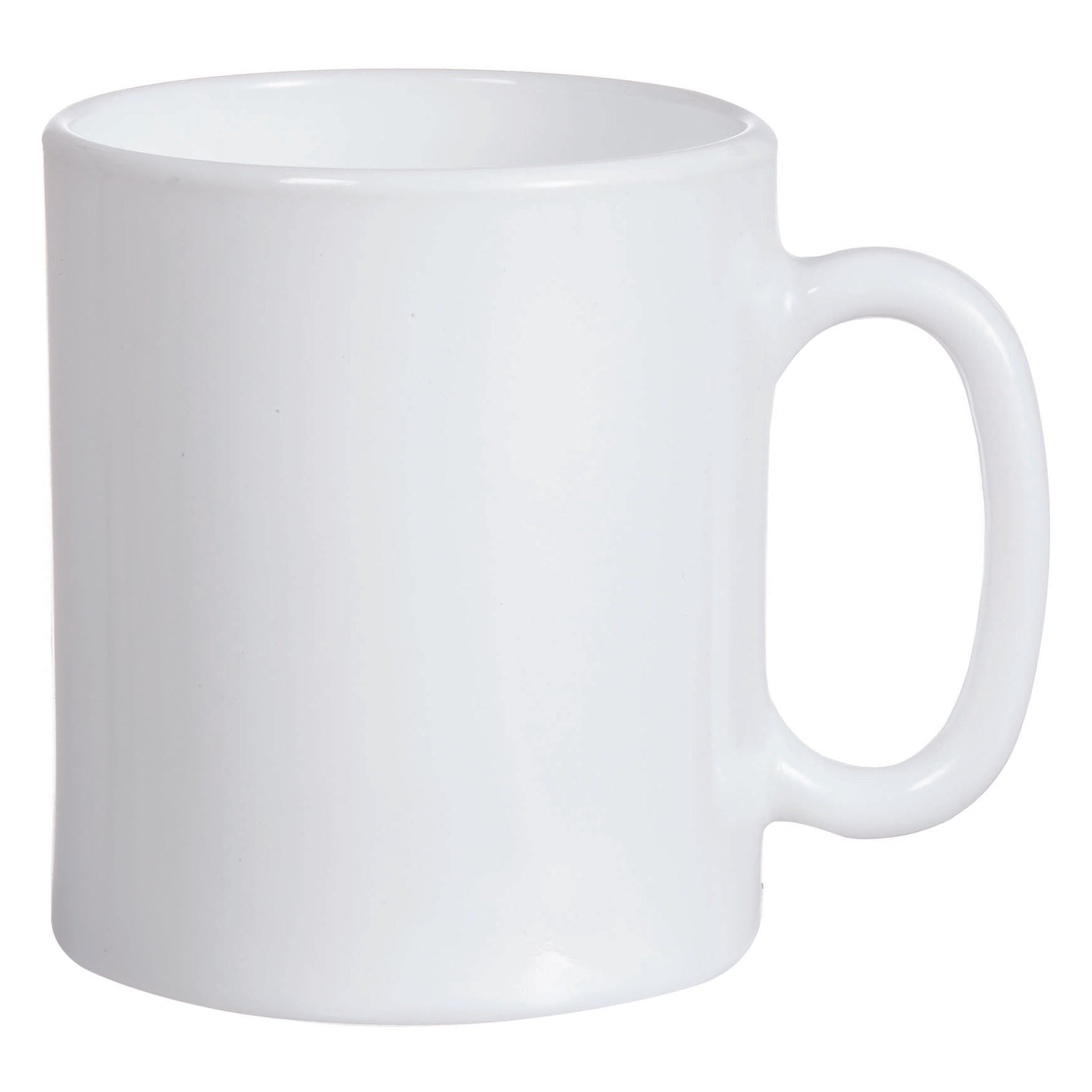 LUMINARC WHITE OPAL GLASS CAN SHAPE COFFEE MUGS 4PK, 320ML