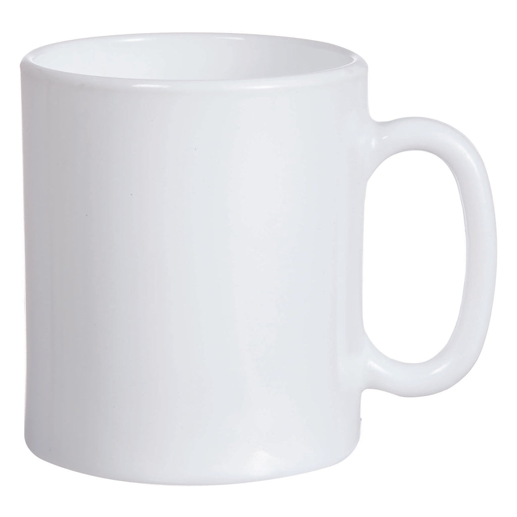 LUMINARC WHITE OPAL GLASS CAN SHAPE COFFEE MUG 4PK, 320ML