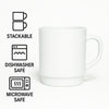 LUMINARC WHITE OPAL GLASS STACKING COFFEE MUGS 4PK, 290ML