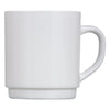 LUMINARC WHITE OPAL GLASS STACKING COFFEE MUGS 4PK, 290ML