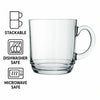 REGENT STACKABLE GLASS COFFEE MUGS 4PK, 300ML
