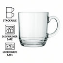 REGENT GLASS STACKABLE COFFEE MUG 4PK, 300ML