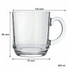 REGENT STACKABLE GLASS COFFEE MUGS 4PK, 300ML