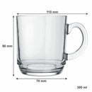 REGENT GLASS STACKABLE COFFEE MUG 4 PACK, (300ML)