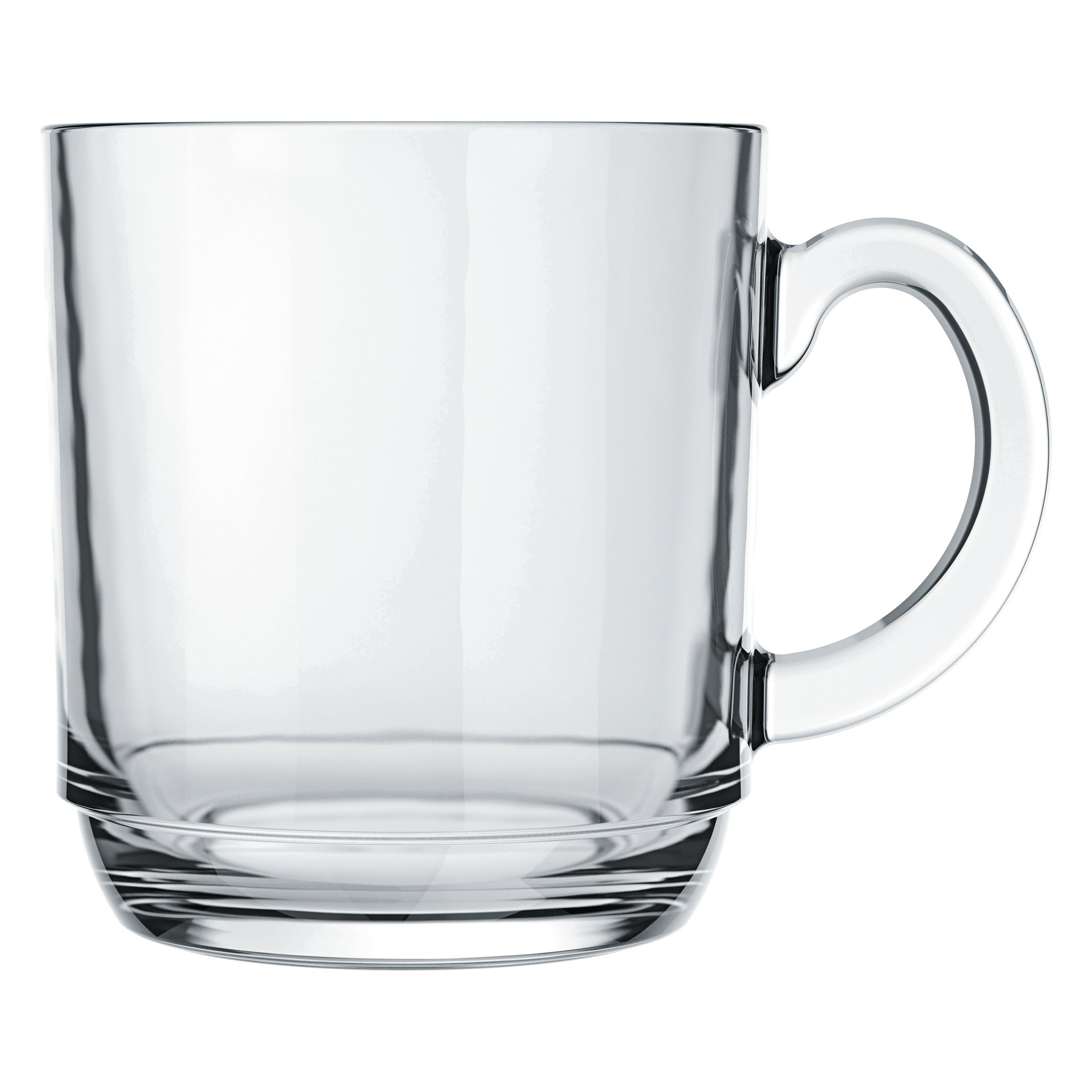 REGENT STACKABLE GLASS COFFEE MUGS 4PK, 300ML