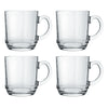 REGENT STACKABLE GLASS COFFEE MUGS 4PK, 300ML
