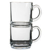 REGENT STACKABLE GLASS COFFEE MUGS 4PK, 300ML