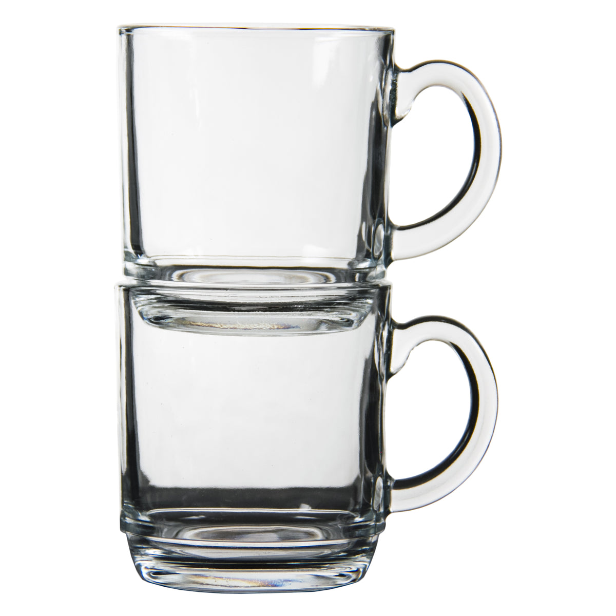 REGENT STACKABLE GLASS COFFEE MUGS 4PK, 300ML