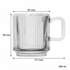 REGENT GLASS RIBBED MUG 4 PACK, (340ML)